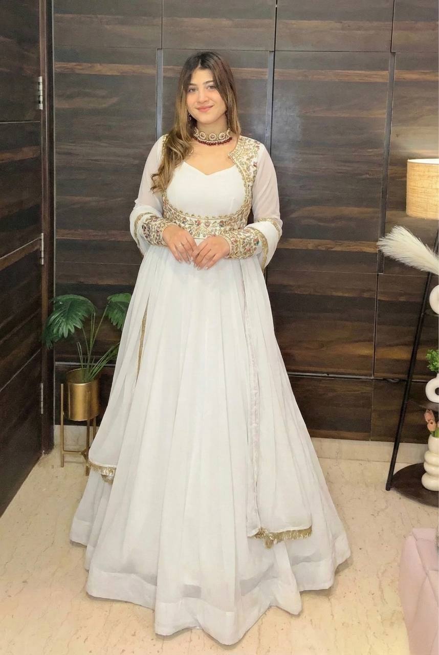 Ethereal Ivory Embroidered Jacket Set